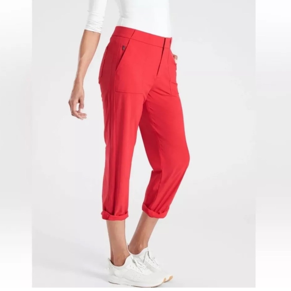 Athletea Tribeca Crop Pant in Red size 6 - Picture 2 of 12